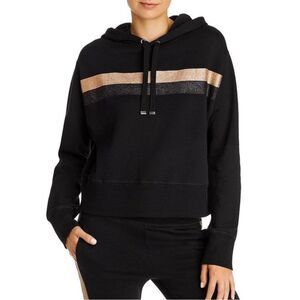 Generation Love Benette Glitter Stripe Sweatshirt Hoodie Black